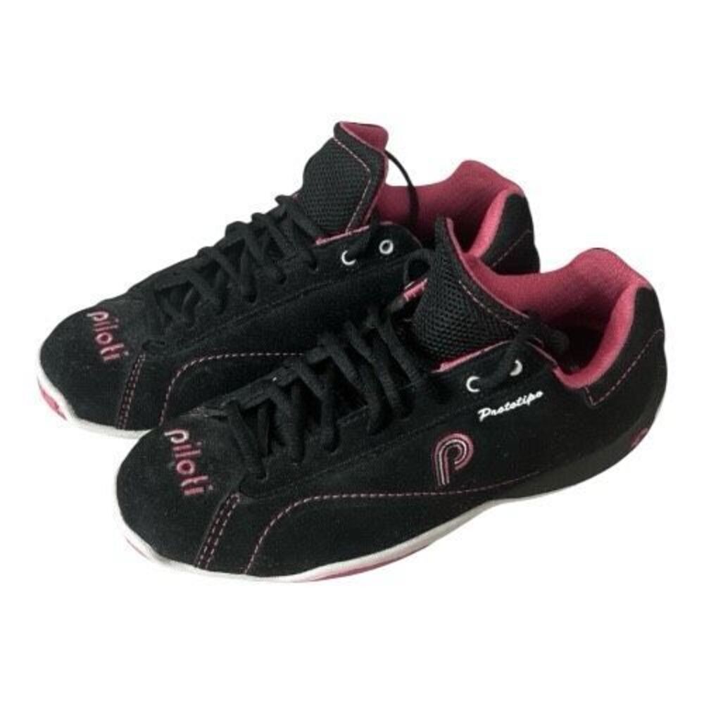 Piloti Prototipo Driving Racing Sneakers Black Suede Leather Shoes Women Size 4